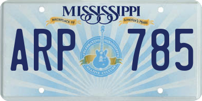 MS license plate ARP785