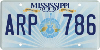 MS license plate ARP786
