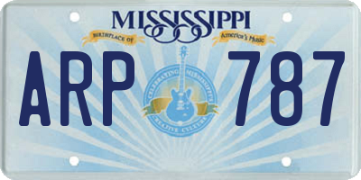 MS license plate ARP787