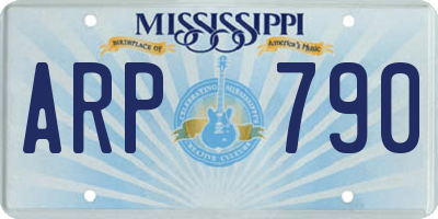 MS license plate ARP790