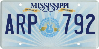 MS license plate ARP792