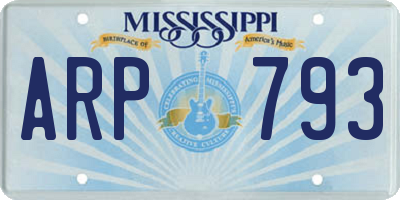 MS license plate ARP793