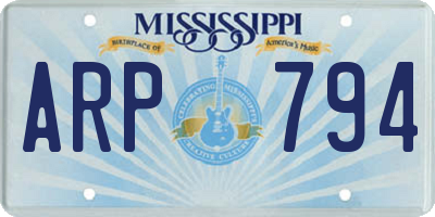 MS license plate ARP794