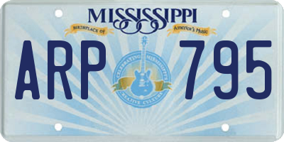 MS license plate ARP795