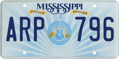 MS license plate ARP796