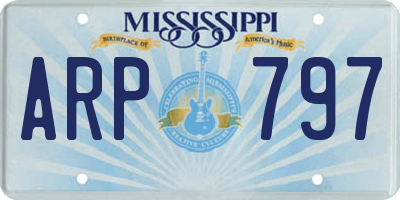 MS license plate ARP797