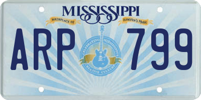 MS license plate ARP799
