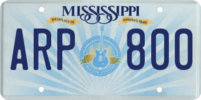 MS license plate ARP800