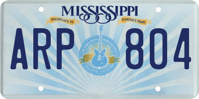 MS license plate ARP804