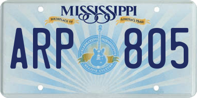 MS license plate ARP805