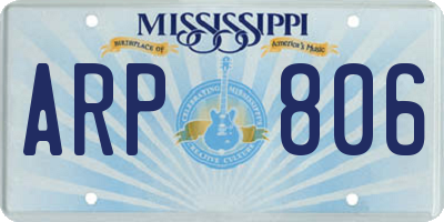 MS license plate ARP806