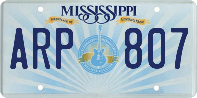 MS license plate ARP807