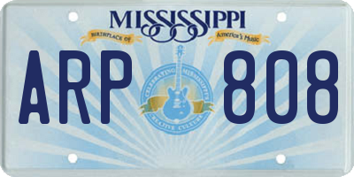 MS license plate ARP808