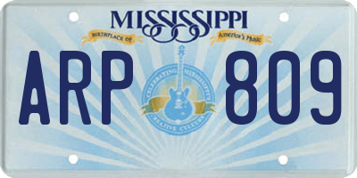 MS license plate ARP809