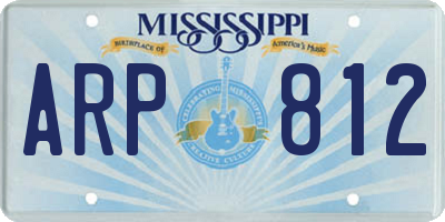 MS license plate ARP812