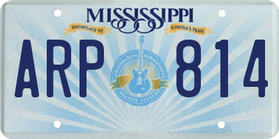 MS license plate ARP814