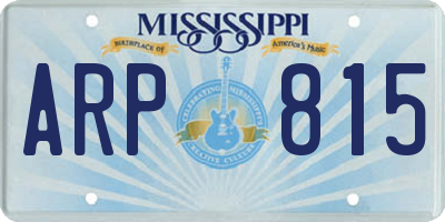MS license plate ARP815