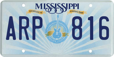 MS license plate ARP816