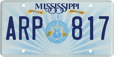 MS license plate ARP817