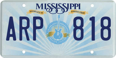 MS license plate ARP818