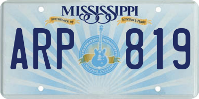 MS license plate ARP819