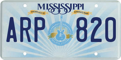 MS license plate ARP820