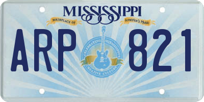 MS license plate ARP821