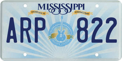 MS license plate ARP822