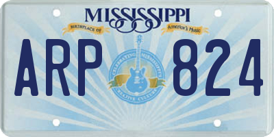 MS license plate ARP824