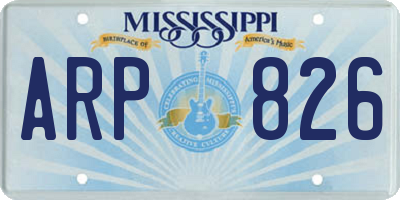 MS license plate ARP826