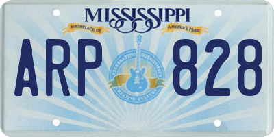 MS license plate ARP828