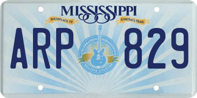 MS license plate ARP829