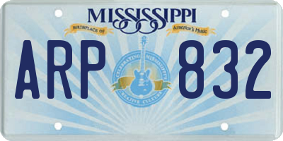 MS license plate ARP832