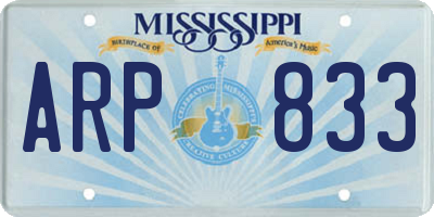 MS license plate ARP833