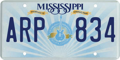 MS license plate ARP834