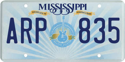 MS license plate ARP835