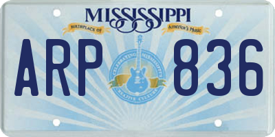 MS license plate ARP836