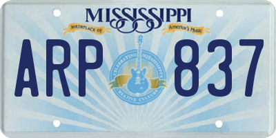 MS license plate ARP837