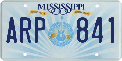 MS license plate ARP841