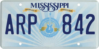 MS license plate ARP842