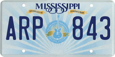 MS license plate ARP843