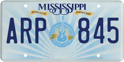 MS license plate ARP845