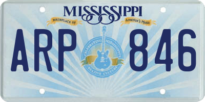 MS license plate ARP846