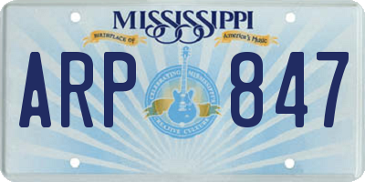 MS license plate ARP847
