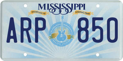 MS license plate ARP850
