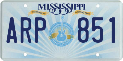 MS license plate ARP851