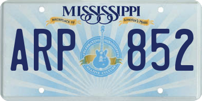 MS license plate ARP852