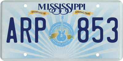 MS license plate ARP853