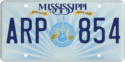 MS license plate ARP854
