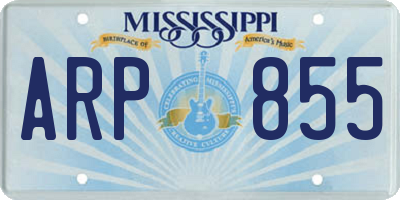 MS license plate ARP855